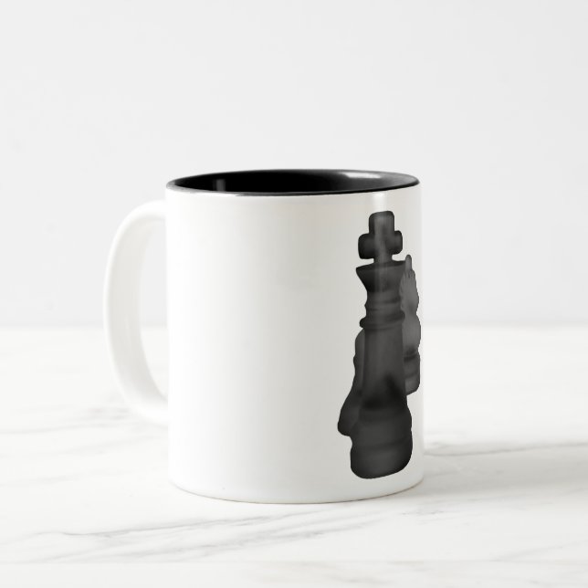 Zwei-Tonen-Tasse-Schach Zweifarbige Tasse (Vorderseite Links)