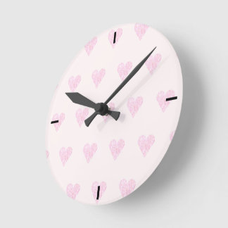 Zwei tonisierte Lieben Herz Runde Wanduhr
