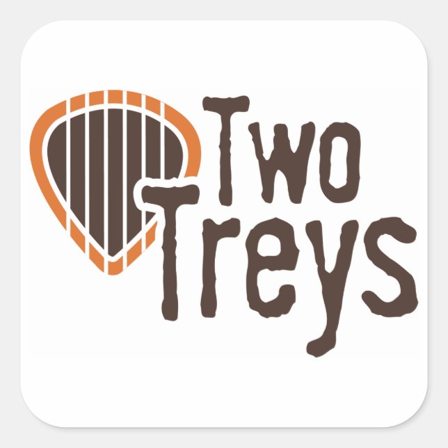 Zwei Treys Square Sticker (Vorderseite)