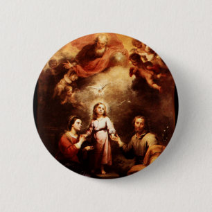 Zwei Trinities - die heilige Familie - Murillo Button