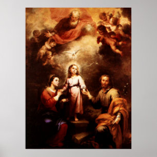Zwei Trinities - die heilige Familie - Murillo Poster