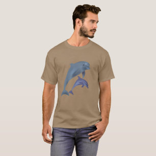 Zwei tropische Delphine, die neben einander T-Shirt