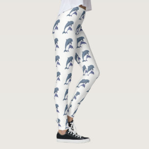 Zwei tropische Delphine springen nebeneinander Leggings