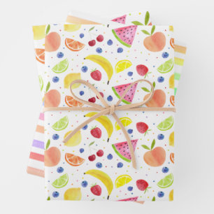 Zwei-tti Frutti Fruit Zweiten Geburtstag Geschenkpapier Set