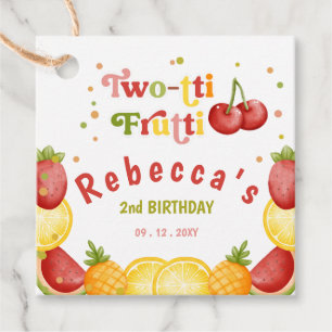 Zwei-tti Frutti Fruity Fun Zweite Geburtstagsparty Geschenkanhänger