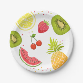 Zwei-tti frutti Geburtstag Papier Teller Tutti fru