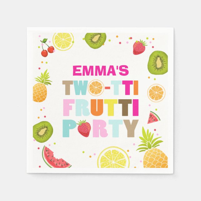 Zwei-tti frutti Papier Napkin Fruit Geburtstag Fru Serviette (Vorderseite)