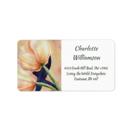 Zwei Tulip-Blume in Aquarellfarbe Adressaufkleber