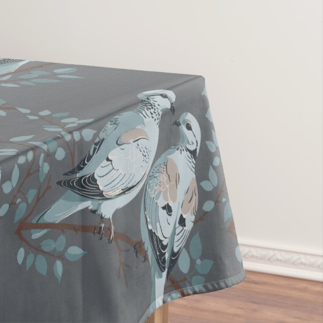 Zwei Turteltauben im Stilstil ausschneiden Tischdecke (Beispiel)