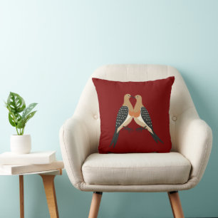 Zwei Turteltauben Schneiden Stencil Retro Stil 5 Kissen