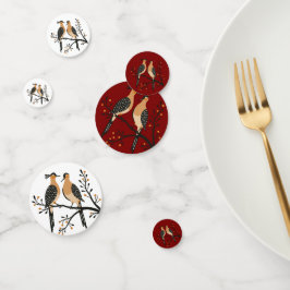 Zwei Turteltauben Schneiden Stencil Retro Stil 7 Konfetti