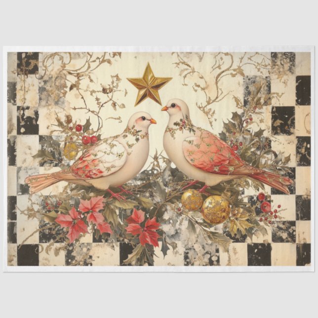 Zwei Turtle Doves Seidenpapier (Vorderseite)