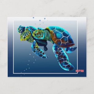 Zwei Turtles Postkarte