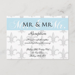 Zwei Tuxedo Groom Gay Hochzeitsempfang Begleitkarte