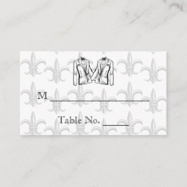 Zwei Tuxedo Groom Gay Wedding Platzkarten
