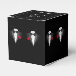 Zwei Tuxedos mit Rote Rose Gay Gastgeschenk Hochze Geschenkschachtel
