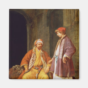 Zwei unterhaltene Kaufleute Magnet