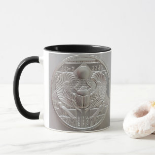 Zwei Unzen Silver Ray und Scarab Runde Tasse