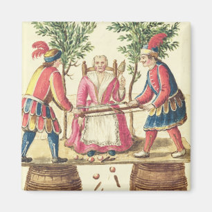 Zwei venezianische Magier, die eine Frau zur Magnet