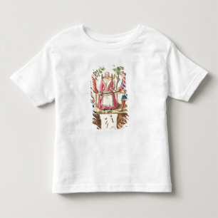 Zwei Venezianische Zauberer sägen eine Frau in zwe Kleinkind T-shirt