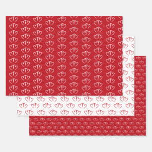 Zwei verbundene Herzen - Geschenkpapier Set