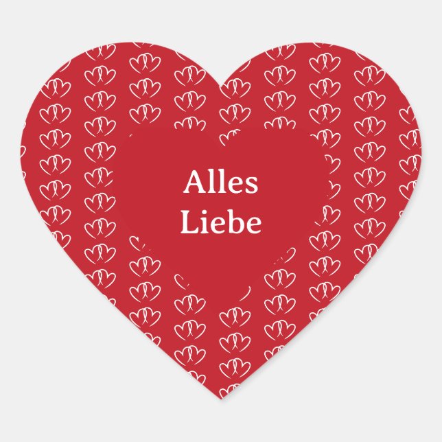 Zwei verbundene Herzen -  Herz-Aufkleber (Vorderseite)