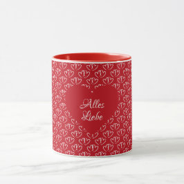 Zwei verbundene Herzen - Tasse