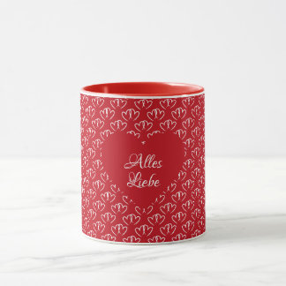 Zwei verbundene Herzen -  Tasse
