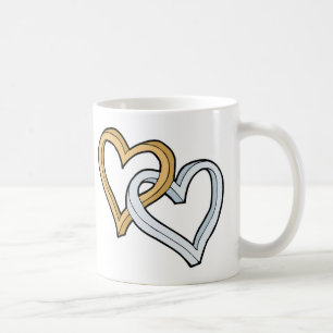 ZWEI VERFLOCHTENE HERZEN KAFFEETASSE