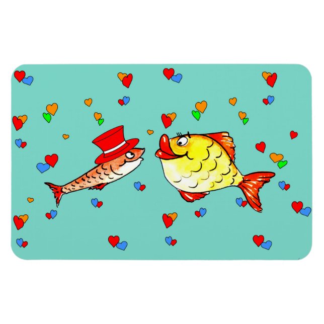 Zwei verliebte Fische Magnet (Horizontal)