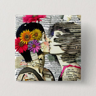 Zwei verliebte Frauen   Pride-Kuss Button