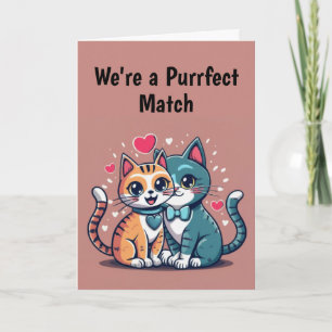 Zwei verliebte Katzen zum Valentinstag Karte