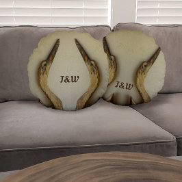 Zwei verwitterte Helden Rundes Kissen