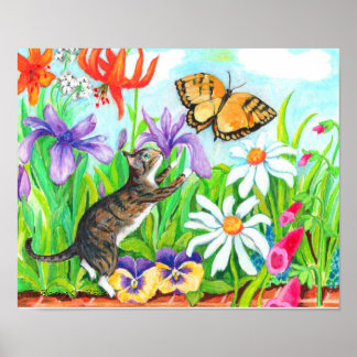 Zwei verzweigte Kinderwandkunst - Daisy our Cat Poster