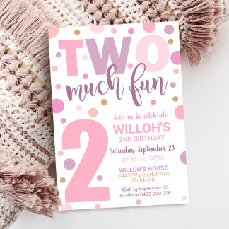 Zwei viel Spaß zum Geburtstag Einladung 2. Geburts