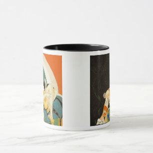 Zwei Vintage Art Deco Frauen von S. Chompre Tasse