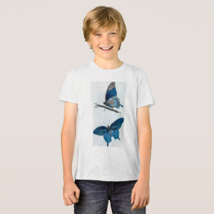 Zwei Vintage blaue Schmetterlinge Tri-Blend Shirt