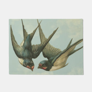 Zwei Vintage Schwalben Fußmatte