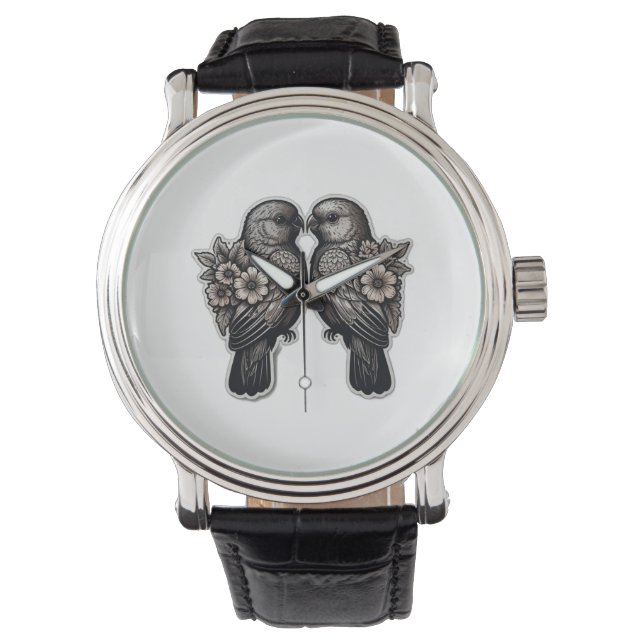 Zwei Vogel Armbanduhr (Vorderseite)