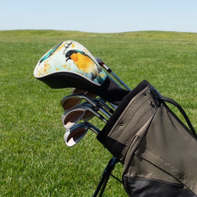 Zwei Vögel, die auf der Baumzweigung sitzen Golf Headcover (In SItu)