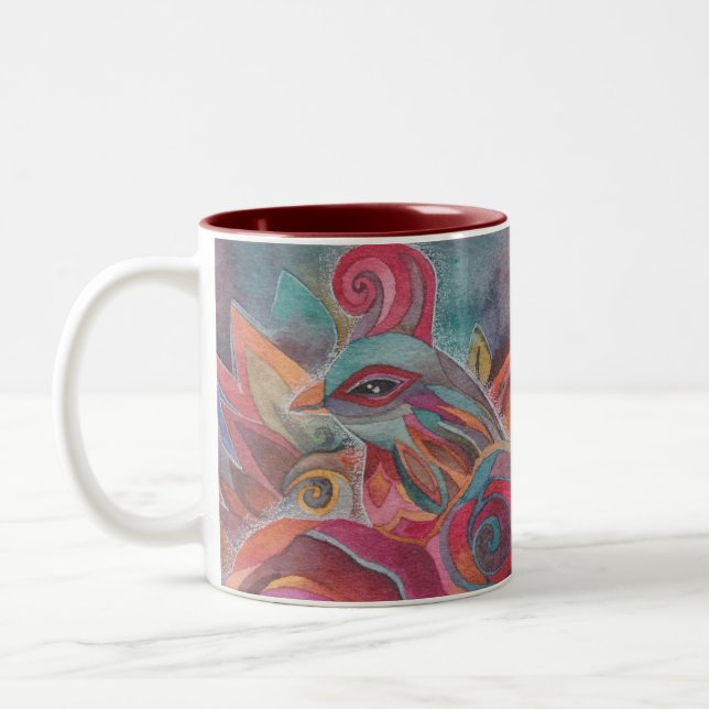 Zwei Vogel-Tasse Zweifarbige Tasse (Links)