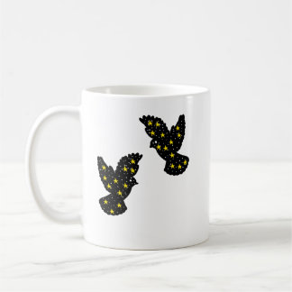 Zwei-Vögel-Zodiak-Silhouette-Tasse – Duale Harmoni Kaffeetasse