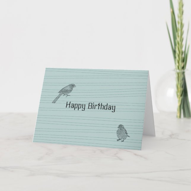 Zwei Vögel zum Geburtstag Karte (Vorderseite)
