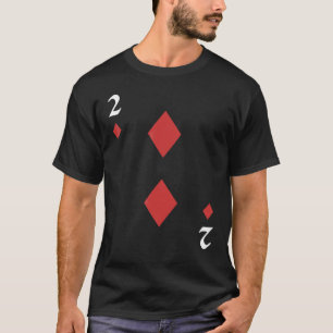 Zwei von Karo Kartenspiel Halloween Gruppenkostüm T-Shirt