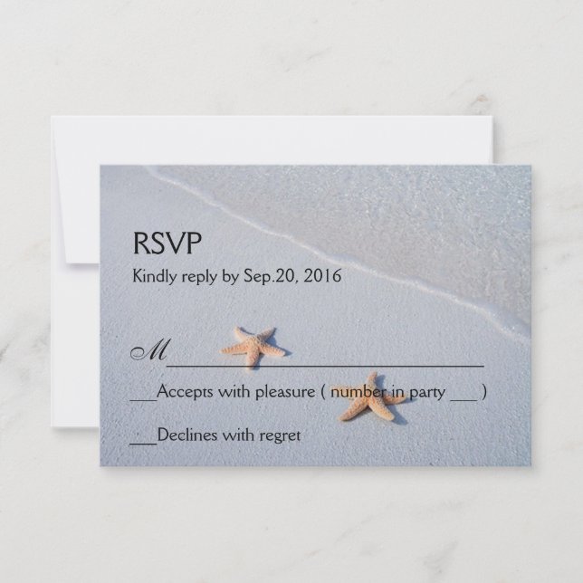 Zwei von uns | RSVP-Karte der Liebe Starfish RSVP Karte (Vorderseite)