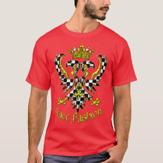Zwei vorangegangenes gekröntes Auto, das Adler T-Shirt