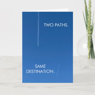 Zwei Wege, gleiches Ziel. Minimalistischer Himmel Karte