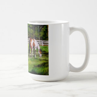 Zwei weiden lassende Farben-Pferde Kaffeetasse