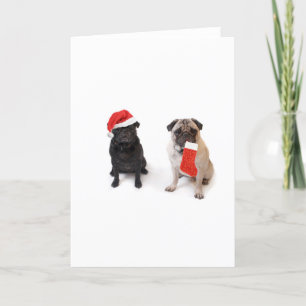 Zwei Weihnachten-Mops Feiertagskarte