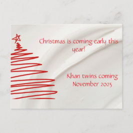ZWEI Weihnachtsankündigung Thema Schwangerschaft Postkarte